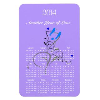2014 Lovebirds Calendar Flexible Magnet
