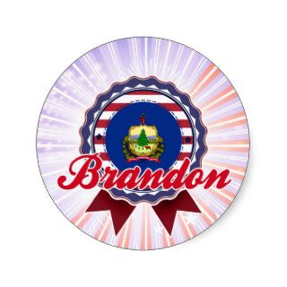 Brandon, VT Round Stickers