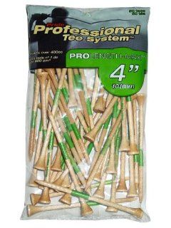 Pride Professional Tee System (4 inch ProLength Max Tee   50 Count Bags (Green on Natural)  Golf Tees  Sports & Outdoors