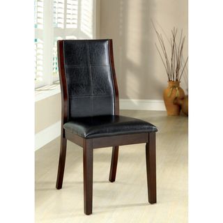 Furniture of America Tornillo Leatherette Brown Cherry Dining Chairs (Set of 2) Furniture of America Dining Chairs