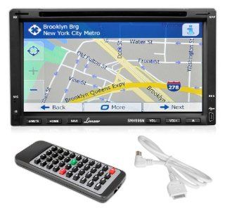 Lanzar SNV695N 6.95 Inch Double DIN Touchscreen Video DVD/MP4//CD Player With Hands Free Bluetooth, GPS w/USA/Canada/Mexico Maps, USB/SD, Aux In  Vehicle Dvd Players 