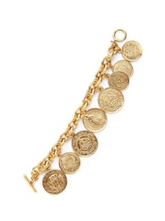 Gold Coin Station Bracelet by Ben Amun