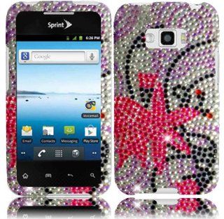 Pink Splash Full Diamond Bling Case Cover for LG Optimus Elite LS696 VM696 Cell Phones & Accessories