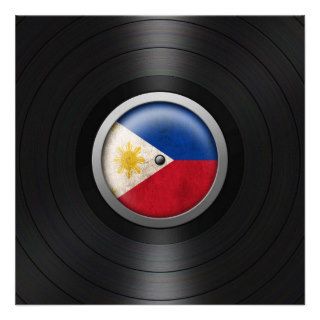 Philippine Flag Vinyl Record Album Graphic Personalized Announcements