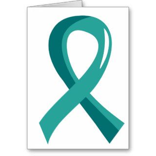 Ovarian Cancer Teal Ribbon 3 Card