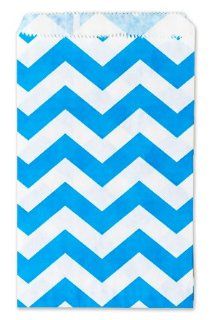 Turquoise Blue Chevron Party Favor Bags 6x9.25" 24ct Health & Personal Care