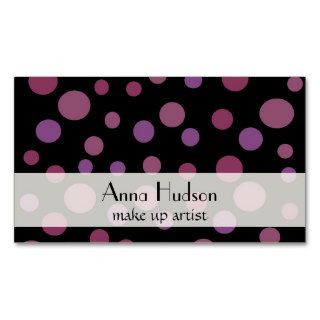 Artistic Abstract Retro Dots Spots Purple Pink Business Card Templates
