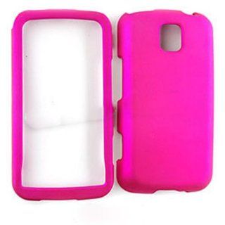 LG OPTIMUS M/C MS 690 NON SLIP HOT PINK MATTE CASE ACCESSORY SNAP ON PROTECTOR Cell Phones & Accessories