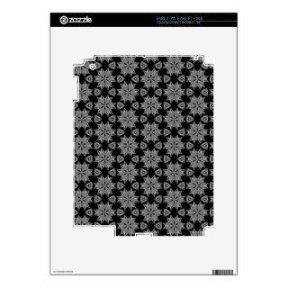 Black and White Vintage Flower Pattern Electronics Decals For The iPad 2