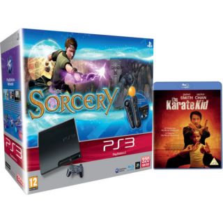 PlayStation 3 Slim 320 GB Console Bundle (Includes Sorcery, Move Controller, Nav Controller, PS Eye Cam, and Karate Kid Blu ray)      Games Consoles