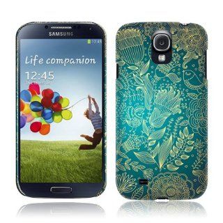 TaylorHe Blue Vintage Patterns Flowers and Birds Samsung Galaxy S4 i9500 Hard Case Printed Samsung Galaxy S4 i9500 Cases UK MADE All Around Printed on Sides 3D Sublimation Highest Quality Cell Phones & Accessories