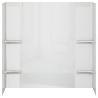 Peerless 60 1/2 in W x 31 in D x 58 in H High Gloss White Styrene Bathtub Wall Surround