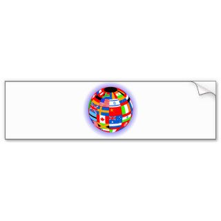 international flags globe earth bumper stickers