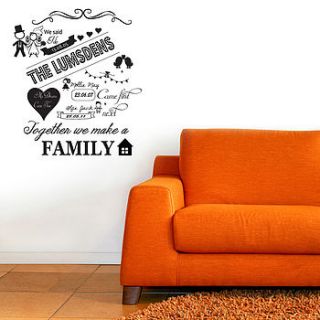 'personalised fun caricature family' sticker by almo wall art
