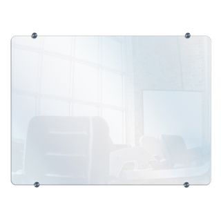 Offex Office Meeting School Wall mounted Wet / Dry Erase Unframed Glass Board
