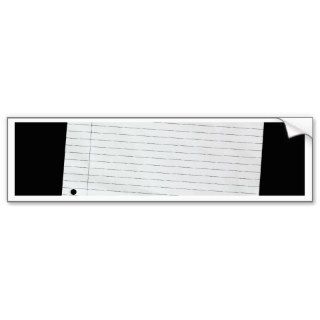 Piece of blank writing paper bumper stickers