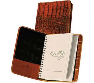 Scully Leather Pocket Agenda Croco 5008   Dark Brown