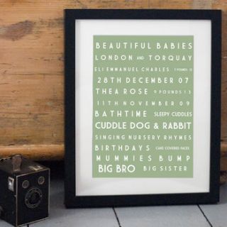 personalised memories print by little pieces