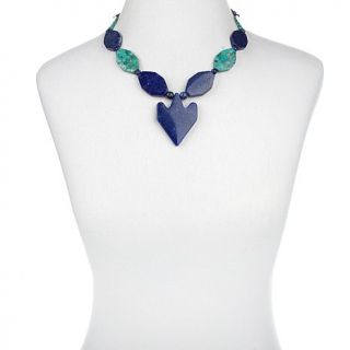 Jay King Lapis and Turquoise Station Sterling Silver 19" Necklace