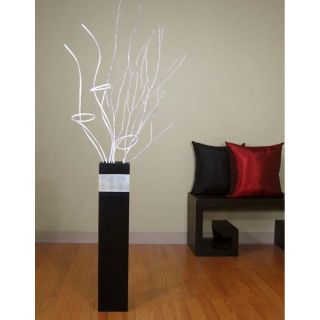 Slender Rectangle 28 inch Black Vase And Branches
