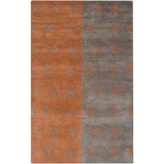 Hand tufted Designer Trends Grey/ Orange Wool Rug (9 X 12)