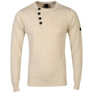 Bench Mens Unreal Crew Neck Knit   Sleet Marl      Mens Clothing