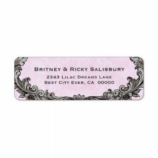 Dark Silver Ornate Frame Vintage Wedding Address Labels