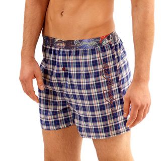 Ed Hardy Mens Royal Blue Pirate Woven Boxers