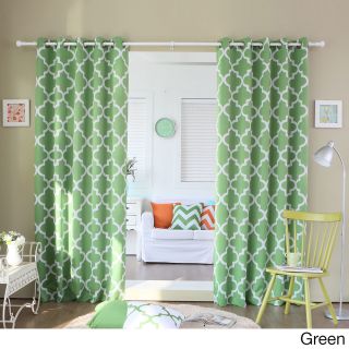 Best Home Fashion Moroccan Tile Room Darkening Grommet Top 84 Inch Curtain Panel Pair Green Size 52 x 84