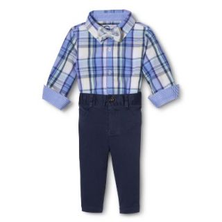 G Cutee Newborn Boys 3 Piece Shirtzie, Pant and Bow Tie Set  Blue/Green 24 M