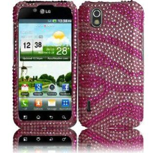 Trembling Zebra Premium Hard Full Diamond Bling Case Cover Protector for LG Optimus Black P970 / Marquee LS855 / Ignite AS855 (by Boost Mobile / T Mobile / Sprint / Net 10 / Straighttalk) with Free Gift Reliable Accessory Pen Cell Phones & Accessories