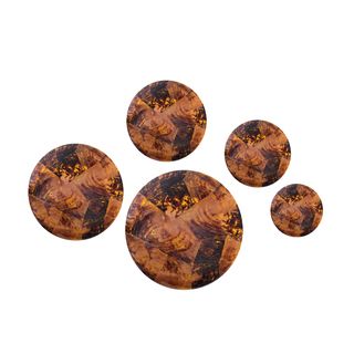 E Unique Decor Brown And Tan Decorative Wall Buttons (set Of 5) Brown Size Medium