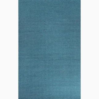 Hand made Blue Wool Eco friendly Rug (8x10)