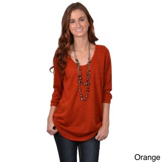Journee Collection Journee Collection Juniors Three quarter Sleeve Loose Fit Sweater Orange Size S (1  3)
