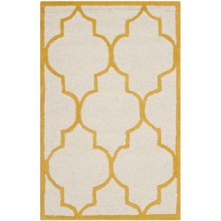 Safavieh Handmade Moroccan Cambridge Ivory/ Gold Wool Rug (26 X 4)