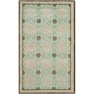 Safavieh Hand hooked Newport Teal/ Ivory Cotton Rug (26 X 43)