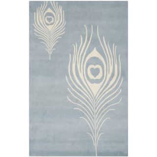 Safavieh Handmade Soho Light Blue/ Ivory New Zealand Wool/ Viscose Rug (36 X 56)