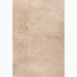 Handmade Solid Pattern Taupe/ Tan Polyester Rug (2 X 3)