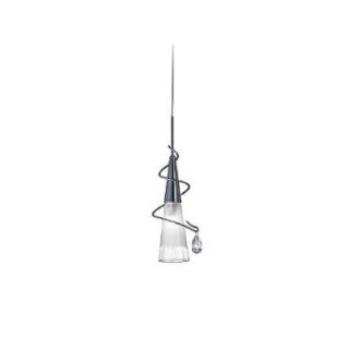 Zaneen Lighting Flute Pendant with Frosted and Clear Glass in Aluminum Z6504ALU