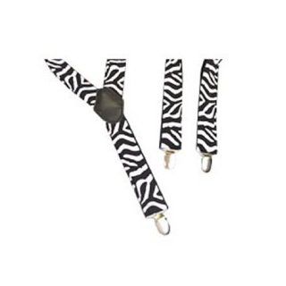 Black and White Zebra Animal Print Design 1.5" Y shaped Clip on Trouser Braces Suspenders Health & Personal Care
