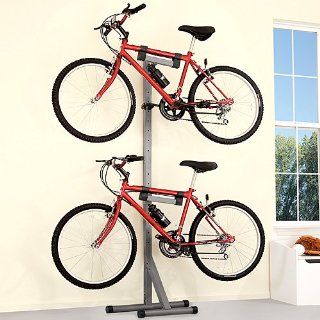 Bike Rack   Holds 2 bikes and 2 helmets (Silver) (6'9" Tall x 12.5" Extension) Sports & Outdoors