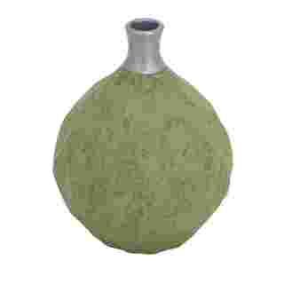 Green/ Silver Ceramic Bottle Vase