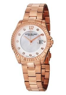 Stuhrling Original 498.11447  Watches,Womens Lady Clipper Pearl White Dial Rose Tone Stainless Steel, Casual Stuhrling Original Quartz Watches