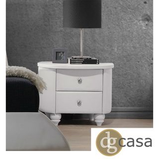 Dg Casa Dg Casa Beverly Upholstered White Nightstand White Size 2 drawer