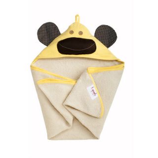 3 Sprouts Yellow Monkey Hooded Towel 718122228836