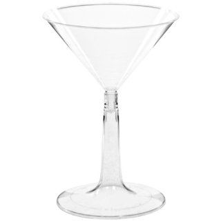 Comet MT696 6 oz Clear Base Polystyrene Martini Glass (8 Packs of 12)