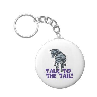 Talk to the Tail Zebra Keychain