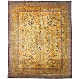 Safavieh Hand knotted Lavar Creme/ Gold Wool Rug (5 X 8)