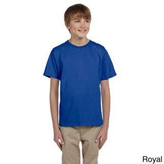 Jerzees Youth Boys Hidensi t Cotton T shirt Blue Size L (14 16)