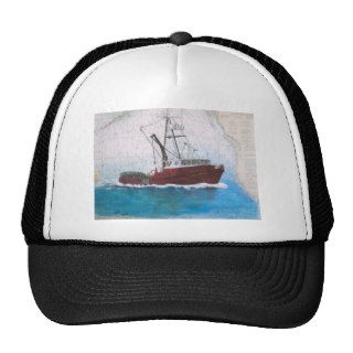F/V ANNA MARIE Crab Fish Boat Nautical Chart Art Hats